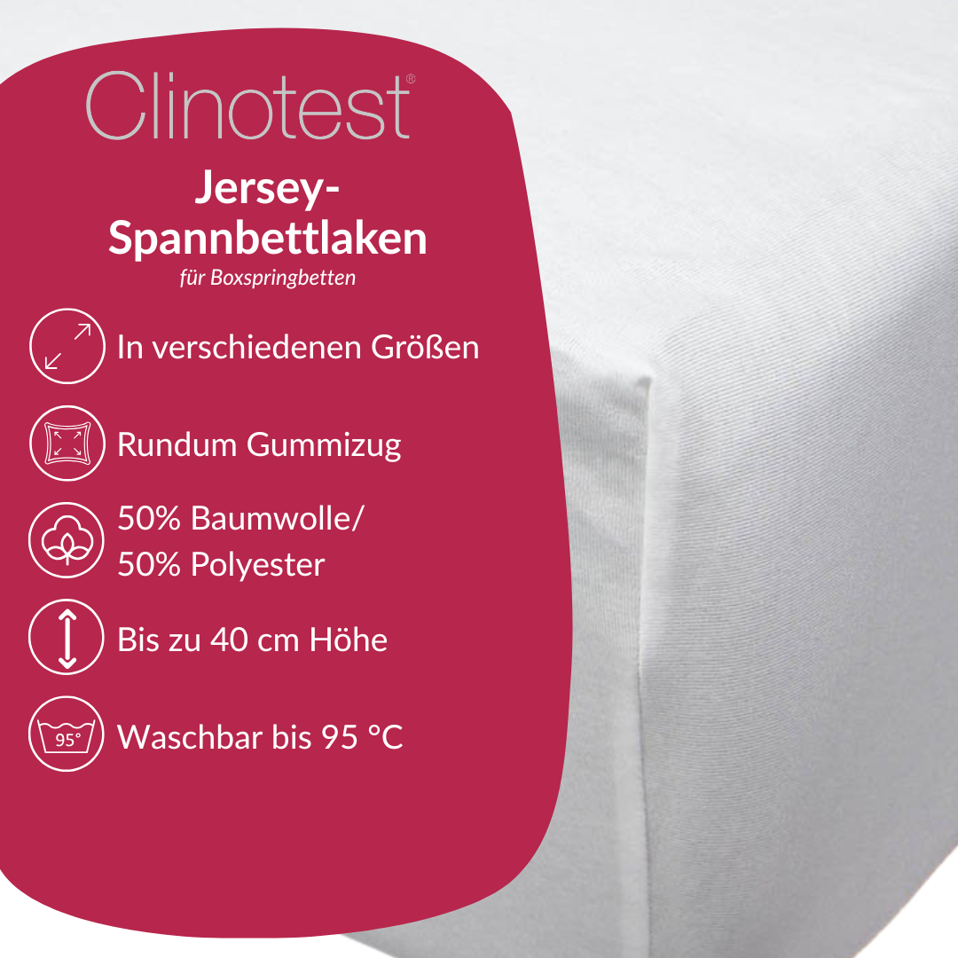 Clinotest Jersey-Spannbettlaken für Boxspringbetten