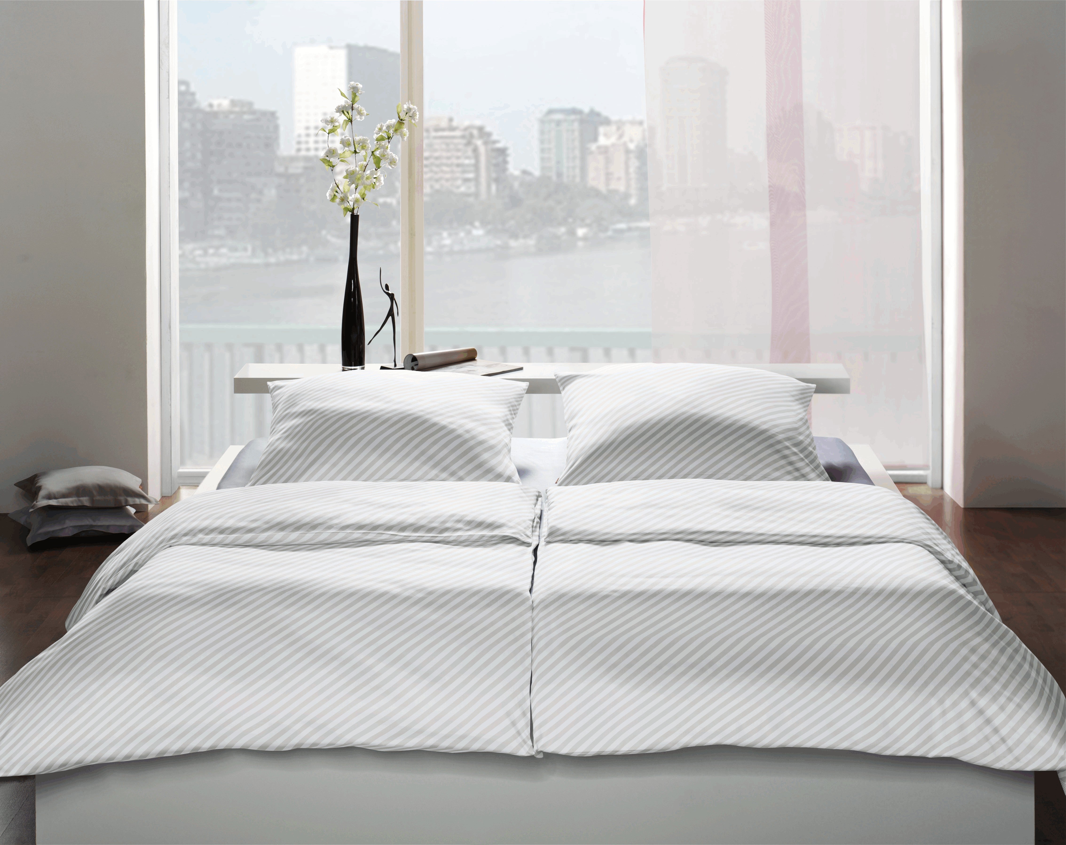 Clinotest Bettwäschen-Set „Diagonalstreifen"