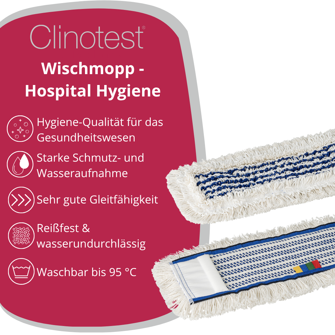 Clinotest Wischmopp, "Hospital Hygiene" Wischbezug, 40 cm