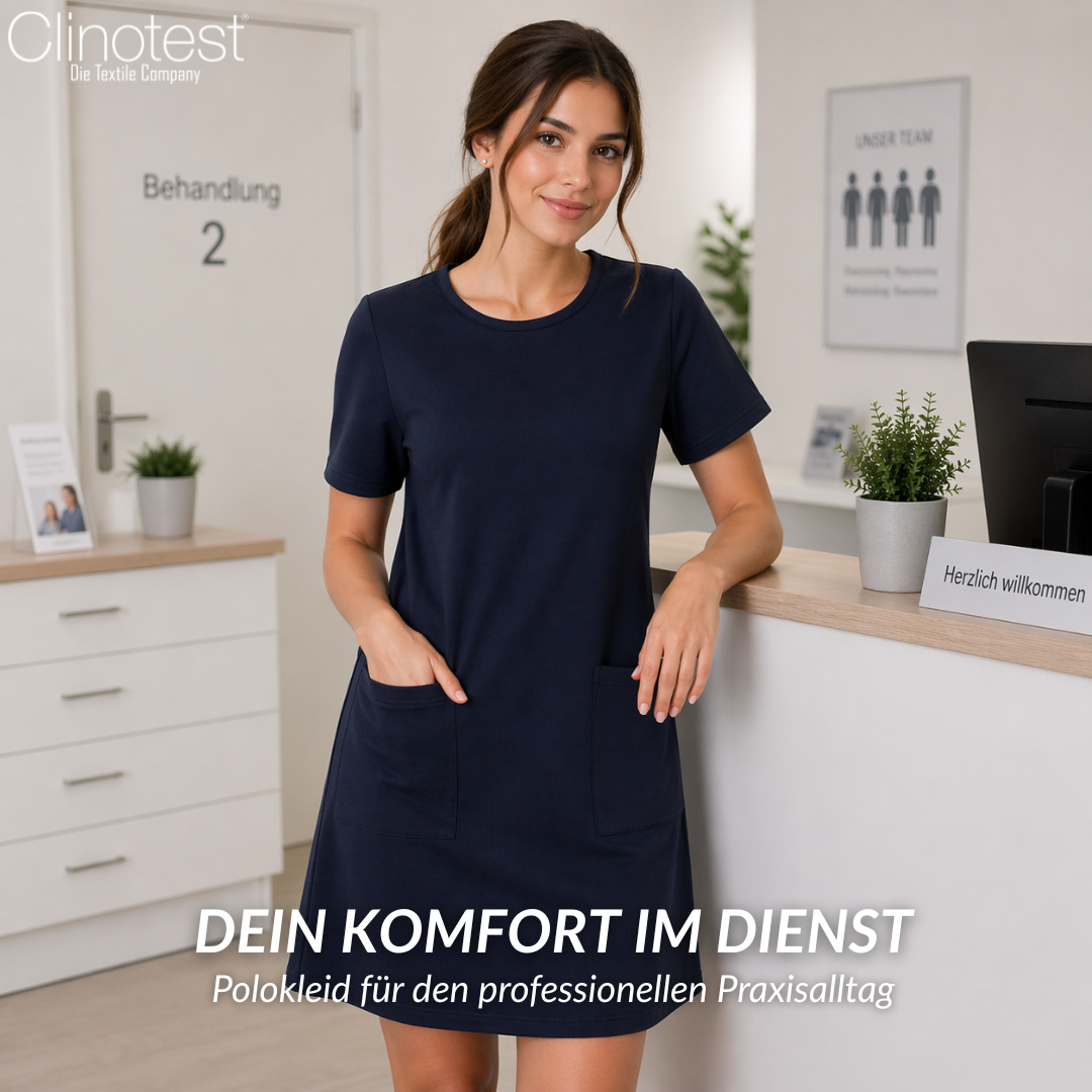 Clinotest Damen Premium Polo‑Kleid