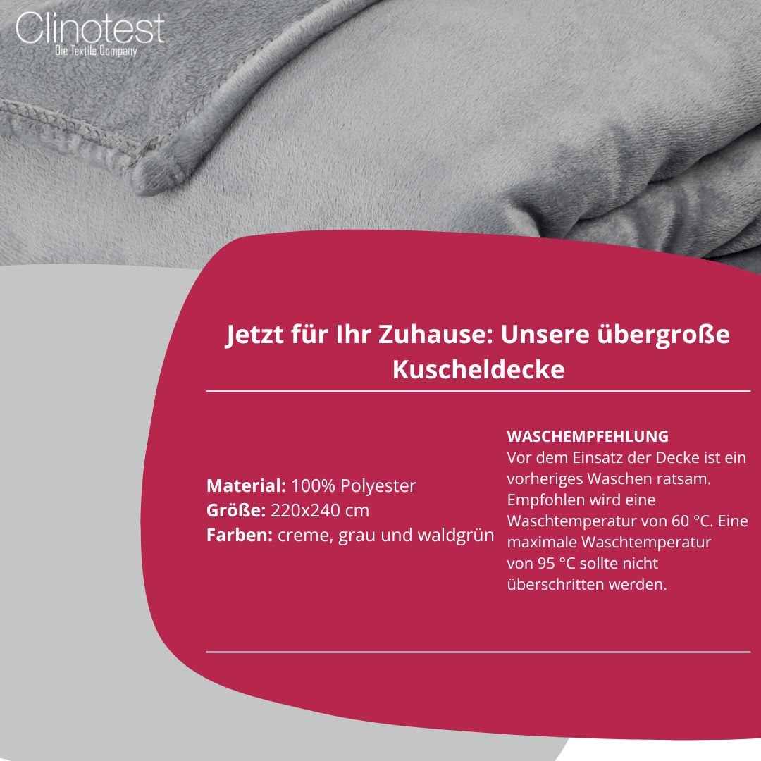 Clinotest XXL Kuscheldecke, 220x240 cm
