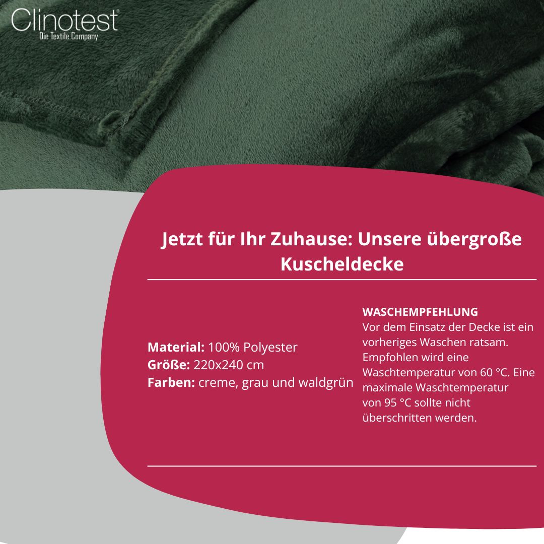 Clinotest XXL Kuscheldecke, 220x240 cm