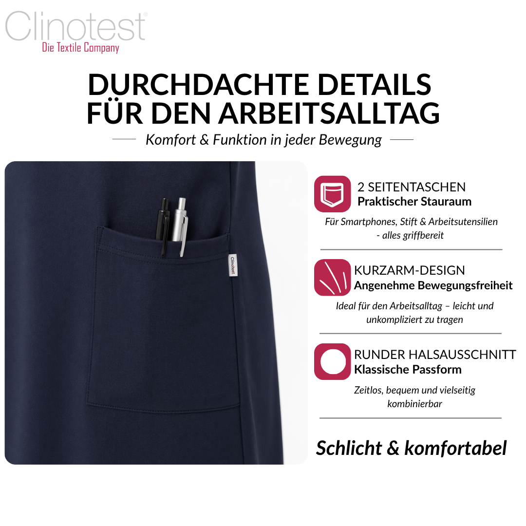 Clinotest Damen Premium Polo‑Kleid